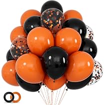 Luftballons Schwarz Orange Weiß 50 Stück 12 Zoll Luftballons