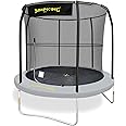 Jumpking 8ft / 10ft / Round Tyro Trampoline With Safety Enclosure Net ❘ Outdoor Trampoline For Adults & Kids With Polyethylene Surround Pad & UV Protected Safety Net For Safe Bouncing