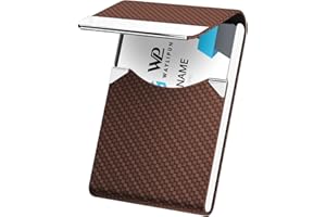 Waylipun Visitenkartenetui, Professioneller Kartenhalter für Visitenkarten zur schonenden Aufbewahrung Ihrer Karten, PU Leder Visitenkartenetui mit Magnetverschluss für Büro Herren Damen - Kaffee