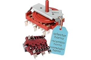 RECAMBIOS DREYMA Selector Horno Multifunción 8 posiciones modelo RT800ME turbo repuesto profesional Compatible con Teka Balay Bosch códigos 995444128 99511412 8304010 ajuste preciso contactos