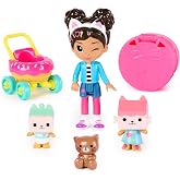 Gabby's Dollhouse, Kitty Care fig&uuml;r seti, 2 kedi fig&uuml;r&uuml; ve bebek arabası ile Gabby, 3 yaş ve &uuml;zeri