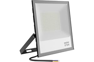 Foco Led Exterior 200W,Fosingut IP66 Impermeable Focos LED Interior, 6500K BlancoFrío Proyector LED Exterior,20000LM Antireflejante Luz de Seguridad Floodlight para Jardín,Garaje,Patios,Parque,Terraza