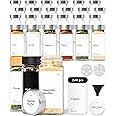 KIVY Square Spice Jars with Shaker Insert [24 x 120 ml] - Spice Shaker Glass with Labels - Spice Jars Set - Spice Container - Spice Jar Set - Spice Storage - Jars for Spices (Stainless Steel)