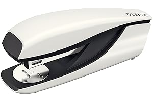 ‎LEITZ Leitz Heftgerät, 30 Blatt Tacker mit 200 Heftklammern, Hefter aus Metall mit Kunststoffelementen, WOW Serie, Weiß, 55021001