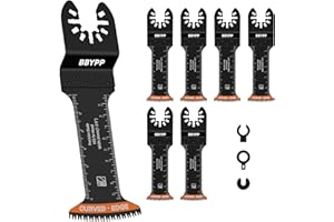 BBYPP 6tlg Multitool Sägeblätter, Extra Long Schnittlänge 70mm, Bogenkante Fein Multimaster Sägeblätter mit Japanischer Zahnung für Holz, Kunststoff