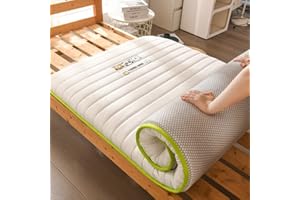 YOUGANG Materasso futon giapponese, spessore 5 cm, bianco, 80 x 190 cm, matrimoniale, rigido, rivestimento in poliestere, schiuma ad alta densità, sollievo dalla pressione, sollievo dal dolore alla