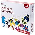 MOON The Brand Dough Creation Alphabet Cutter Set – Educational Playdough for Kids with Cutters Tools – Non-Toxic Modeling Clay for 3+Years –DIY Clay Toys and Accessories for Birthday Party –4x56g