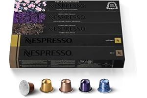 Nespresso Original Coffee Pods, 50 Mixed Pack - 10 Volluto, 10 Roma, 10 Cosi, 10 Vivalto and 10 Arpeggio Capsules for Nespresso Machines. Make Espressos, Cappuccino and Macchiato. Recyclable Pods