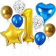 Rozi Decoration First Birthday Decoration Items Set of 9 Pcs | Happy 1st Anniversary Decoration Kit | 1 Number Foil Balloon | 1st Birthday Decoration Kit