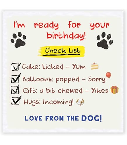 Lustige Hundebesitzer Geburtstagskarte Mit 'Woof Woof Dog' Aufschrift – Premium Karte Mit Umschlag