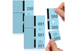 JIAWAGGAG 500 Tickets Vestiaire 4.5x13cm Blanc Numérotés de 1 à 500 Perforés Séparables 3 Parties Ticket Tombola NumérotéBloc Ticket Numéroté Billet Vestiaire Bon de Vestiaire Pour Vestiaire Événements (Bleu)