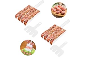 VFANDV Polpette Maker, 2 Pezzi Kitchen Polpette Maker Multifunzione Cucina Tripla Polpette Maker Macchina per Polpette Antiaderenti DIY Polpette Fare Strumenti per Gelato Gamberetti Stampi Scorrevoli