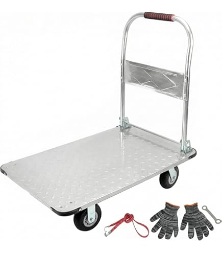 Platformwagen RuXXac Dandy: met inklapbare duwbeugel en rem