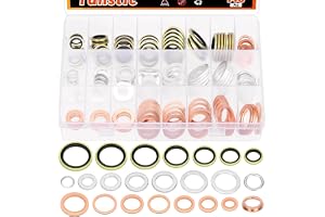 Tanstic 143 st oljetömningsplugg krossbricka, aluminium och koppar oljetömningsplugg bricka metall/gummi packningar krossbric