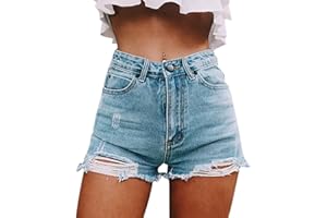semen Damen High Waist Basic Jeansshorts Bequeme Kurze Jeans Hosen Denim Shorts Jeans Hot Pants Mädchen mit Quaste