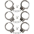HAZOULEN 3 Pack Kids Play Toy Metal Handcuffs with Key for Swat Police Role Play Kids Party Supplies