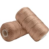 Uiopa Macrame Yarn 0.3 cm x 400 m, Nylon Macrame Cord for Crochet, Light Brown Crochet Yarn for Bags, DIY, Decoration, Crafts