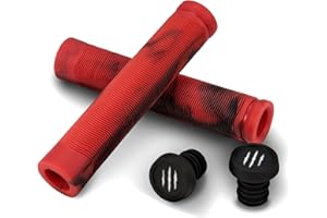 Bestial Wolf RS81MIXRED Paire de poignées pour scooter, noir/rouge, 155 mm