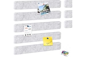 HyFanStr 8 Pezzi Bacheca in Sughero Feltro, Lavagna Sughero con 40 Puntine, Autoadesivo Sughero Pannelli Muro Bacheca Sughero da Parete per Appendere Foto Casa Ufficio Grigio Chiaro Piccolo