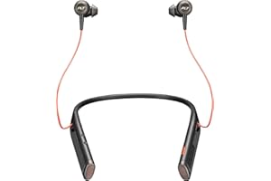 Plantronics Voyager 6200 UC - Auriculares estéreo Bluetooth (conexión USB-A, Banda para el Cuello, silenciador dinámico, cancelación de Ruido Activo), Color Negro