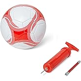 Amazon Basics Soccer Ball with Pump - Training Ball, Durable PVC Construction, Butyl Chamber, Indoor and Outdoor Use, Machine
