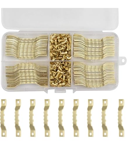 4 Stück Bildaufhänger Für Schwere Bilder - Mit 16 Schrauben Für Spiegel & Holzrahmen