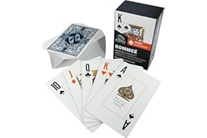 Bullets Playing Cards, Seniors Rummy Card Game with Large Corner Signs (2 x 55), Also Perfect for Jolly, 110 Waterproof Rummy Cards with Linen Texture, French Image, Large Characters