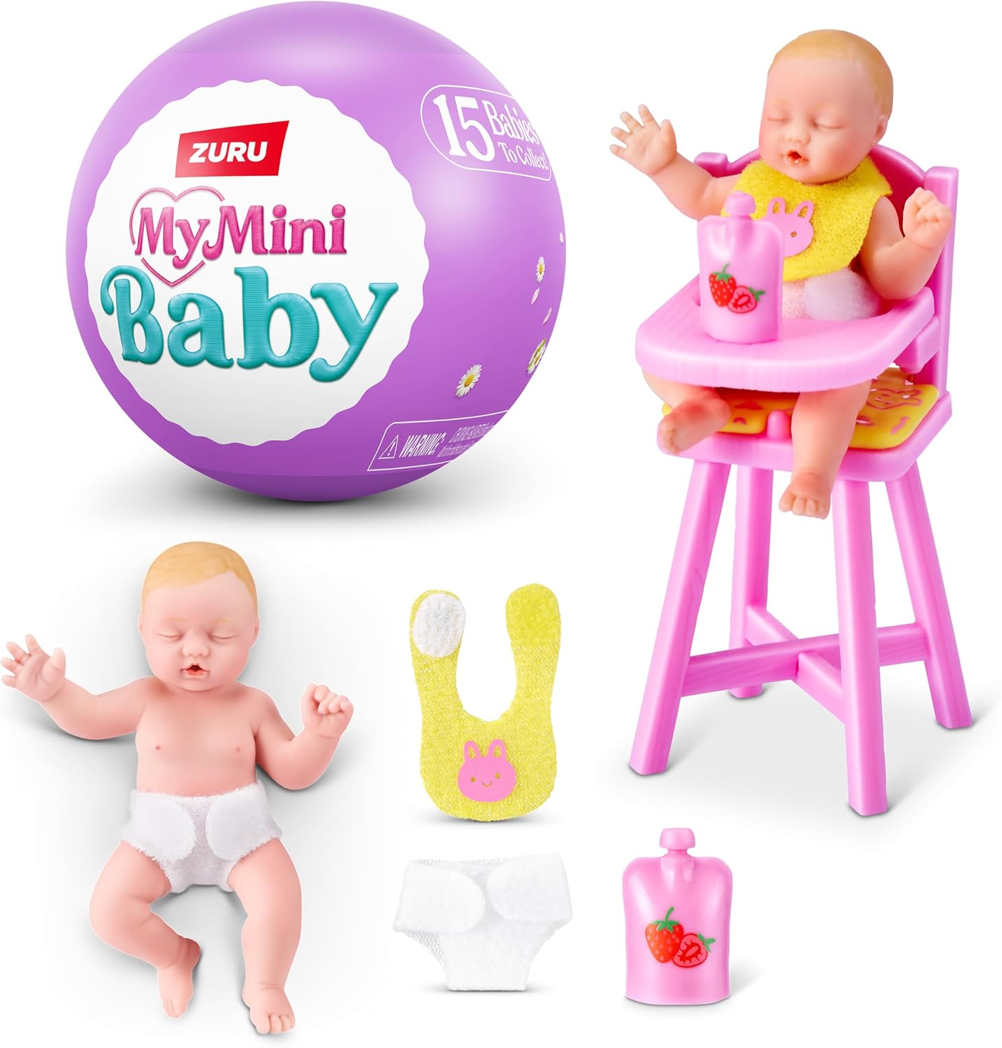 My Mini Baby Serie 2 de ZURU, cápsula misteriosa Coleccionable, Juguete para niñas, bebé Realista en Miniatura, Kit de Juego y Accesorios