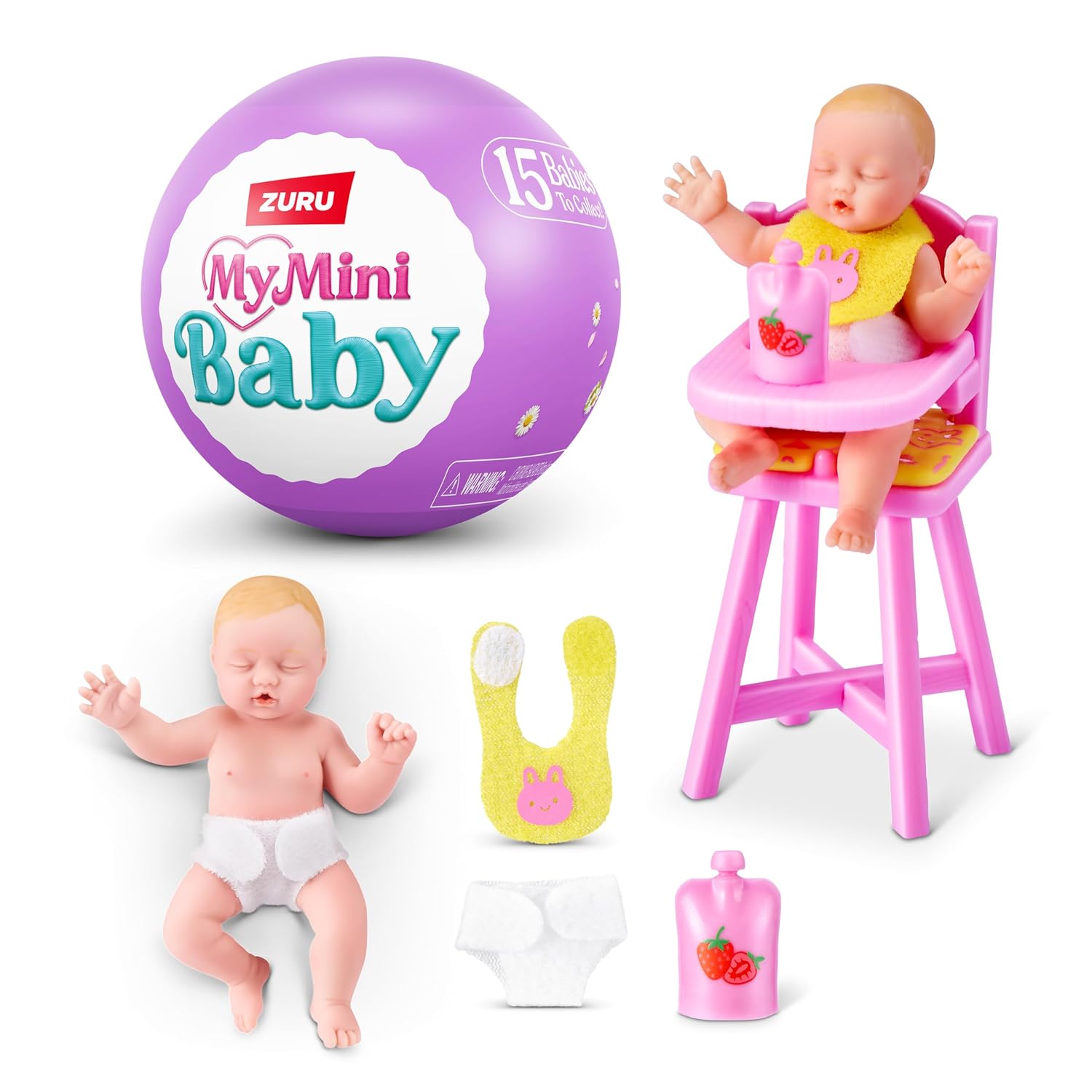 My Mini Baby Serie 2 de ZURU, cápsula misteriosa Coleccionable, Juguete para niñas, bebé Realista en Miniatura, Kit de Juego y Accesorios