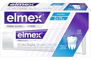 ELMEX - Dentifrice elmex® Soin Émail Blancheur 2x75 ml | dentifrice spécial émail | Jusqu'à 3 teintes de blanc | Doux pour l'émail