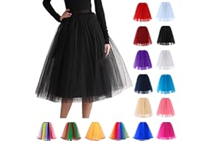 NUOKE Tüllrock Damen 50ER Rock Retro Ballet Tanzrock Kurz Ballett Tütü Rockabilly Petticoat Unterrock Tanzkleid Ballkleid Abendkleid Gelegenheit Zubehör Jahre Retro Tutu Cosplay Crinolin