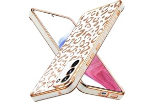 BAOJAY Funda para Samsung Galaxy S20 FE 4G/5G,Carcasa de Suave Silicona Galvanizada con Protección contra Caídas en 4 Esquinas,Estampado de Leopardo Brillante Mujeres Case Cover,Blanco
