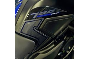 Resin Bike Autocollant Moto Compatibles avec Yamaha Tracer 700 2016 2020. Protections Latérales de Réservoir Contre les Chocs et les Éraflures. Paire Autocollant 3D Résinés - Finition Bleu Métallisée