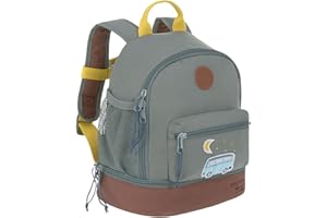 LÄSSIG Adventure sac à dos pour enfants sac de maternelle avec sangle de poitrine à partir de 3 ans, Vert, 27 cm, 4,5 L, bus petrol