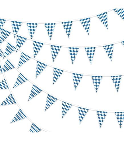 Oktoberfest Deko Set Mit 24 Spiralen & 2 Bannern - Bayrische Partydekoration Für Innen Und Außen