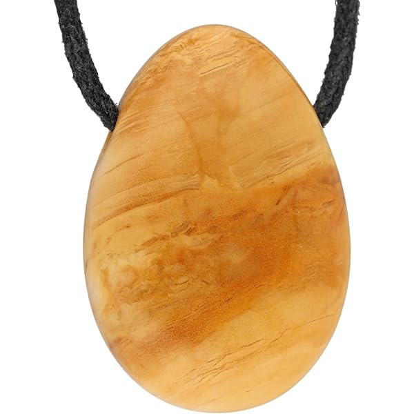 Metalen ketting met natuursteen hanger - Vintage Kleding