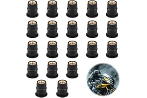 GREACESRIO 20 Stück M5 Motorrad Windschutzscheibenmutter, Windschutzscheiben Befestigung Gummi Schrauben, 5mm/0,2in Gummi Well Mutter Sortiment für die Meisten Motorräder Ersatzzubehör (Straight Convexity)