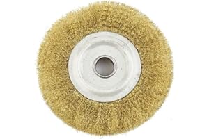 ARMYJY Cepillo de Alambre Recubierto de latón 150-16mm Cepillo de Alambre rotativo Cepillo de Alambre de Cobre de latón Plano Suave Rueda de Pulido prensada para Amoladora