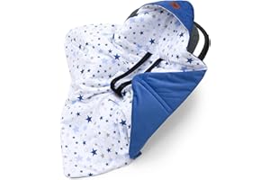 ‎PEPI MADE IN POLAND Pepi - Einschlagdecke Babyschale - 90x90 cm - Kinderwagen Decke - Babyschale Decke - Baumwolle Babydecke für Autositz - Babyeinschlagdecke