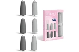 IRILEKI 6-delat pedikyr reservrullset för elektriska fotfilar, innehåller 3 grova och 3 fina rullar, perfekt för att ta bort förhårdnader och jämna ut huden, tvättbar och vattentät
