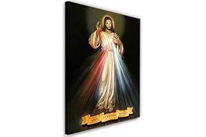 Feeby Cuadro en Lienzo Jesús 40x60 cm 1 Pieza Modernos Impresión Artística Calidad Fotografica Imagen Decoración de Pared Salon Dormitorio Cocina Oficina Pasillo misericordia Multi