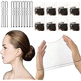 Sularpek Retine per Capelli Invisibili per chignon, 24 Pezzi e 10 forcine capelli forma U, Bambina per fissare parrucche cape