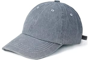 Eohak Casquette de baseball délavée pour enfants de 4 à 12 ans (gris clair, 4 à 12 ans/19 17,8 à 53,8 cm)