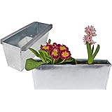 BigDean 6er Set Pflanzkasten Blumenkasten Balkonkasten Europalette Blumenkübel verzinkt glänzend Pflanzkübel LxBxH ca. 35,5 x