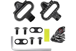 BISIENYA Cleats for Cycling Shoes Bicycle Shoe Clips Self-Locking Pedal Cleat Spd Cleats Cycling Cleats Bicycle Cleat Set Mountain Bike Parts with Installation Tool (Gasket Screw Wrench)