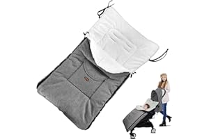 DOSYEN Baby Footmuff, Universal Stroller Cosytoes Footmuff, Pushchair Plush Cushions Seat Thickened Velvet Lined Waterproof Windproof Warmth Detachable Suitable for Babies 0-36 months(Grey)