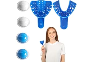 NUQIN Dental Impression Kit,4Pcs Dental Impression Putty + 1Pair Trays Upper Lower Dental,Quick & Easy Production,Professional Dental Impression Mold Kit for Beginner/Dentist/Family