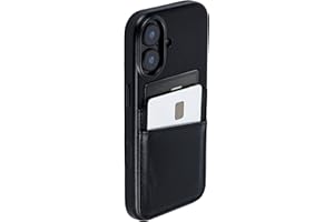 Dockem Étui Carte en Cuir Véritable pour iPhone 17 avec Bouton Contrôle Photo et Portefeuille Cousu avec 2 Poches pour Cartes de Crédit (Noir, M2GL)