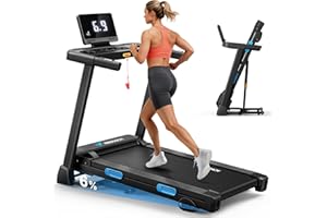 MERACH Foldable Treadmill with Incline, Treadmills for Home for Heavy People, 0.8-12 km/H Walking Pad Treadmill for Home & Office, Save Space, LED Display & Fitness App