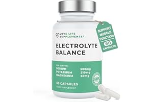 Electrolyte Balance, 60 Capsules, 30 Servings, High Strength 1000mg Sodium Chloride, Magnesium & Potassium for Maximum Hydration, Sugar Free Electrolytes Tablets, Zero Fillers - Love Life Supplements